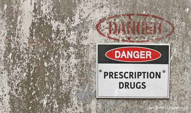 Caution prescription drugs sign