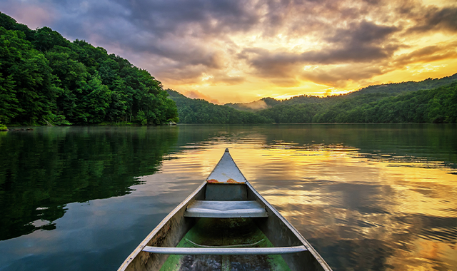 canoe lake sunset