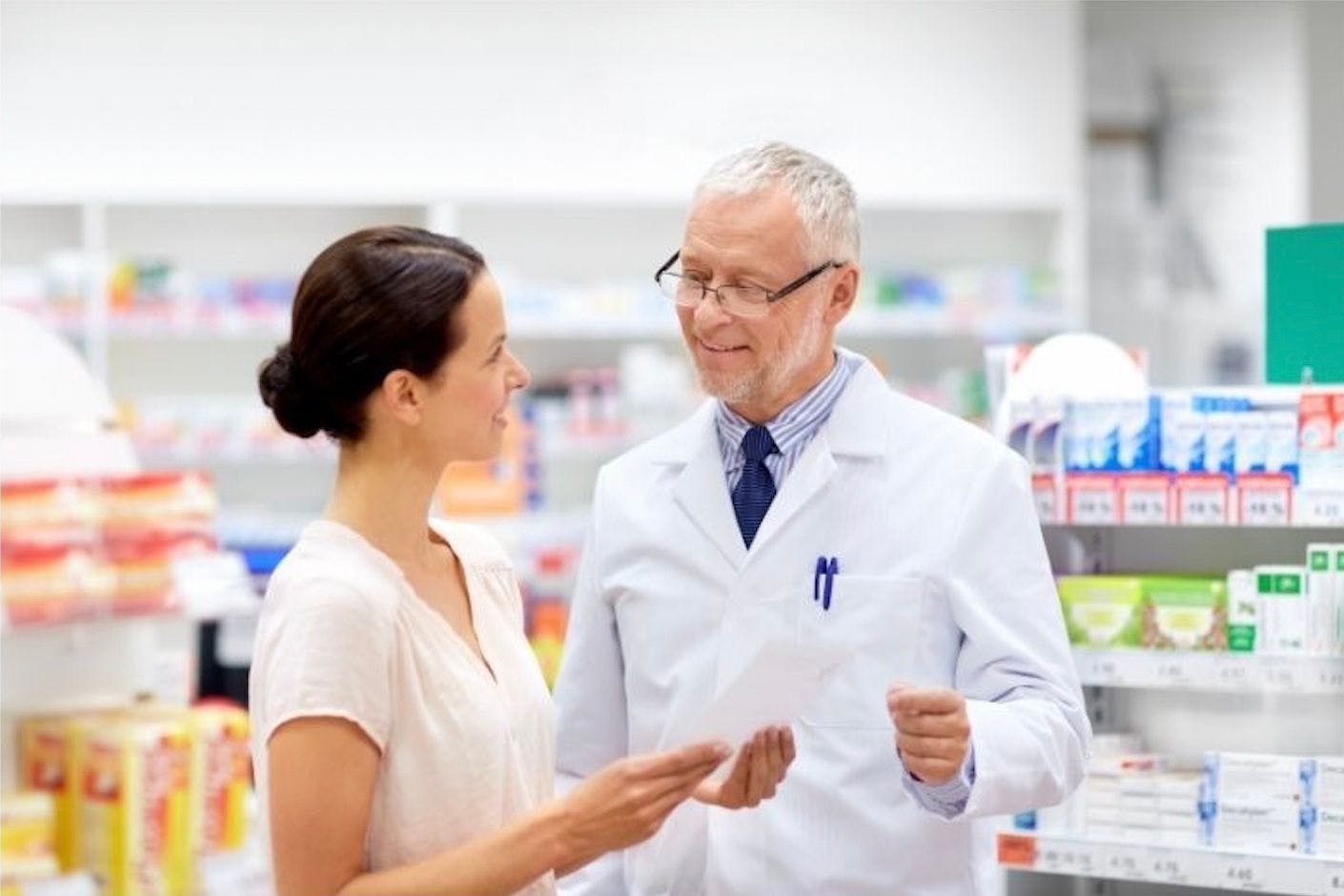 pharmacist with patient