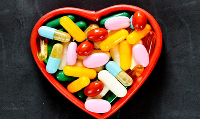 Heart with pills