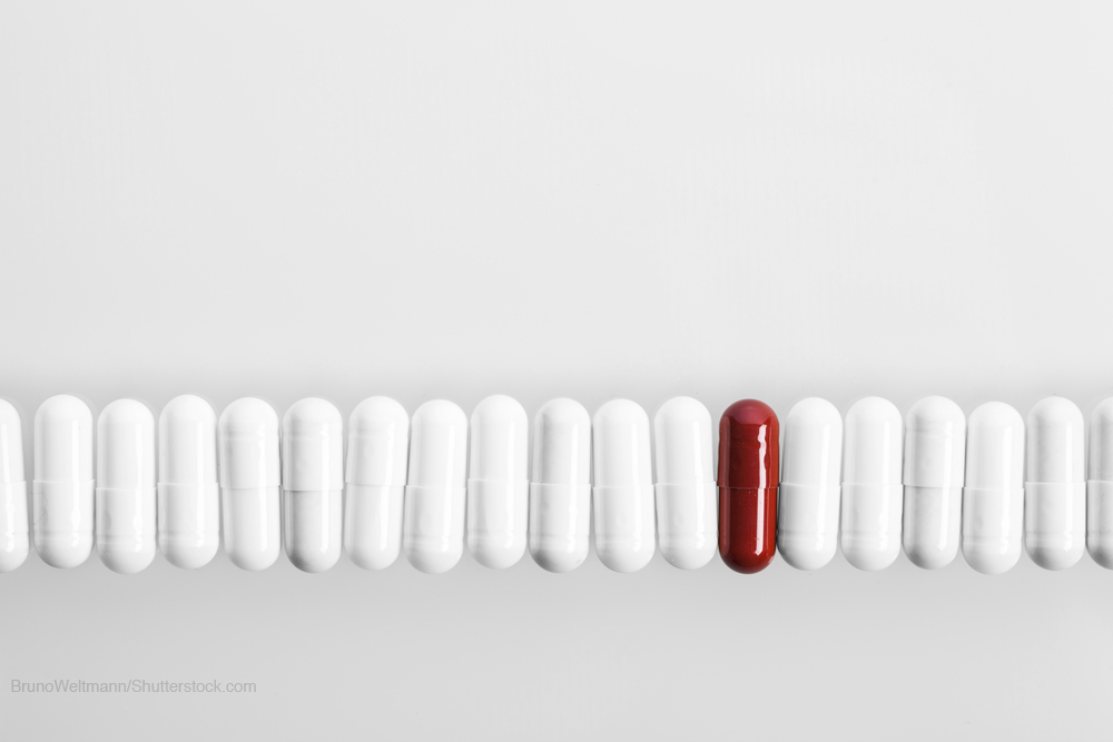 red pill among white pills