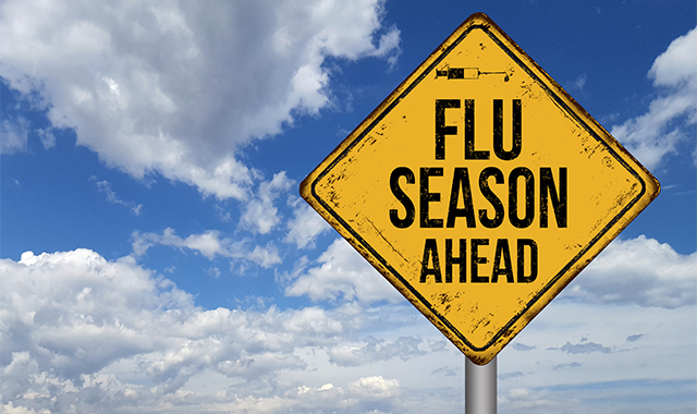flu season ahead yield sign
